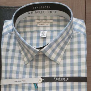 Van Heusen Men's long sleeve dress shirt 17.5, 34